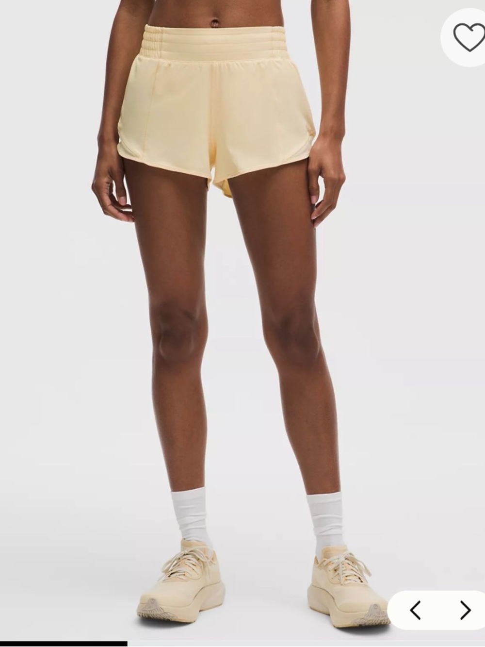 Lululemon Light Yellow Women's Athletic Shorts